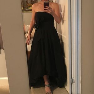 BCBG Maxazria Strapless, High(ish)-Low Dress. Size 4. Black. Basically new!